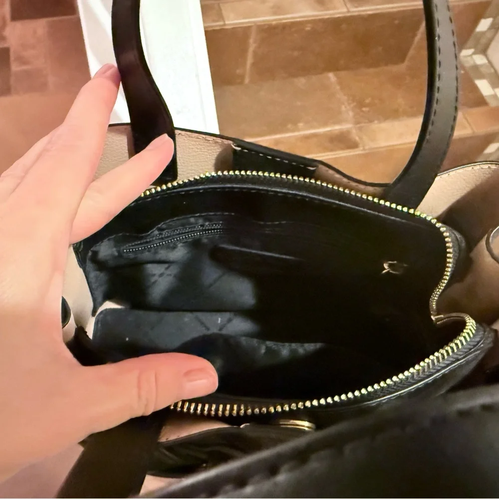 Authentic Michael Kors Purse. Black Satchel with Gold Accents - Picture 4 of 5